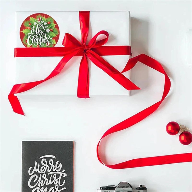 Gentlife 500Pcs Merry Christmas Stickers Labels Roll 1.5 Inch 8 Designs Round Christmas Tags, 2025 New Adhesive Xmas Decorative Holiday Christmas Envelope Seals Stickers for Cards Gift Envelopes Boxes (1.5 In) - Image 4